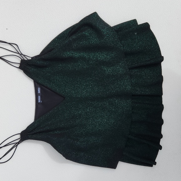 XS Vintage Zara statement Top metallic green - Picture 1 of 5